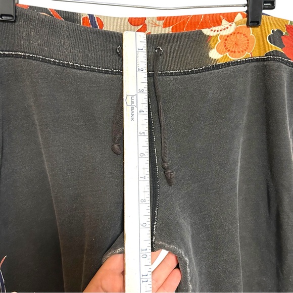 Y2K lucky brand L-XL sweatpants cropped floral graphic boho wide leg vintage - Picture 8 of 15